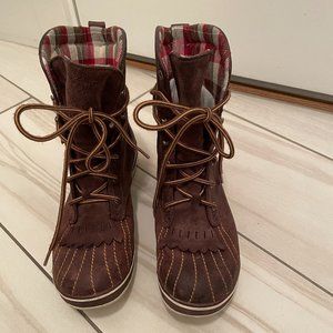 Sorel women’s boot all leather insulated laces rubber sole size 8.5